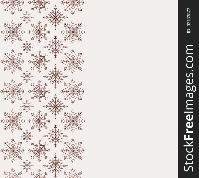 Winter background with seamless snowflakes pattern