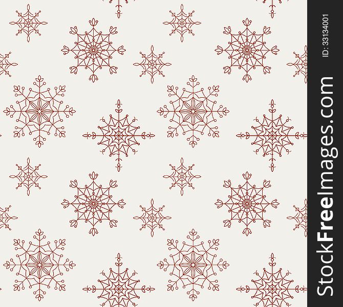 Decoration Snowflakes Seamless Background.