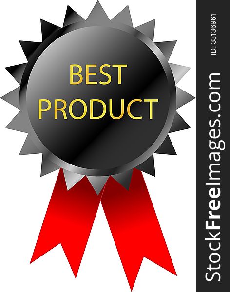 Tag - Best Product, with red tape isolated on white