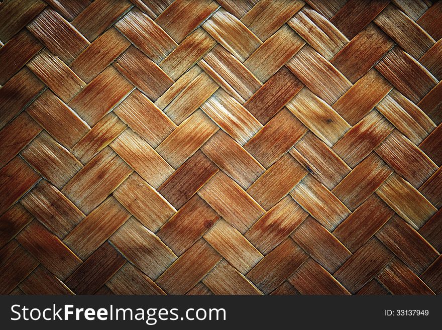 Native Thai style bamboo wall texture on box