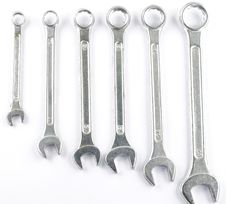 Wrench Sets Isolated On White Stock Images