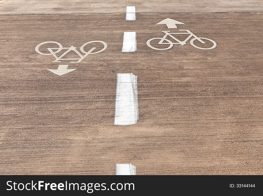 Road marking of the bicycle path. Tel-Aviv. Israel. Road marking of the bicycle path. Tel-Aviv. Israel.