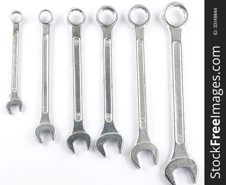 Wrench sets isolated on white background