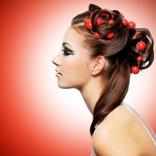 Beautiful Woman With Creative Hairstyle Stock Photography Beautiful Woman With Creative Hairstyle Stock Photography