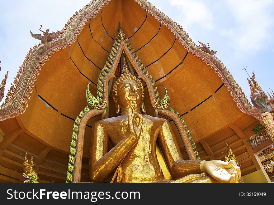 Buddha statue with chedi