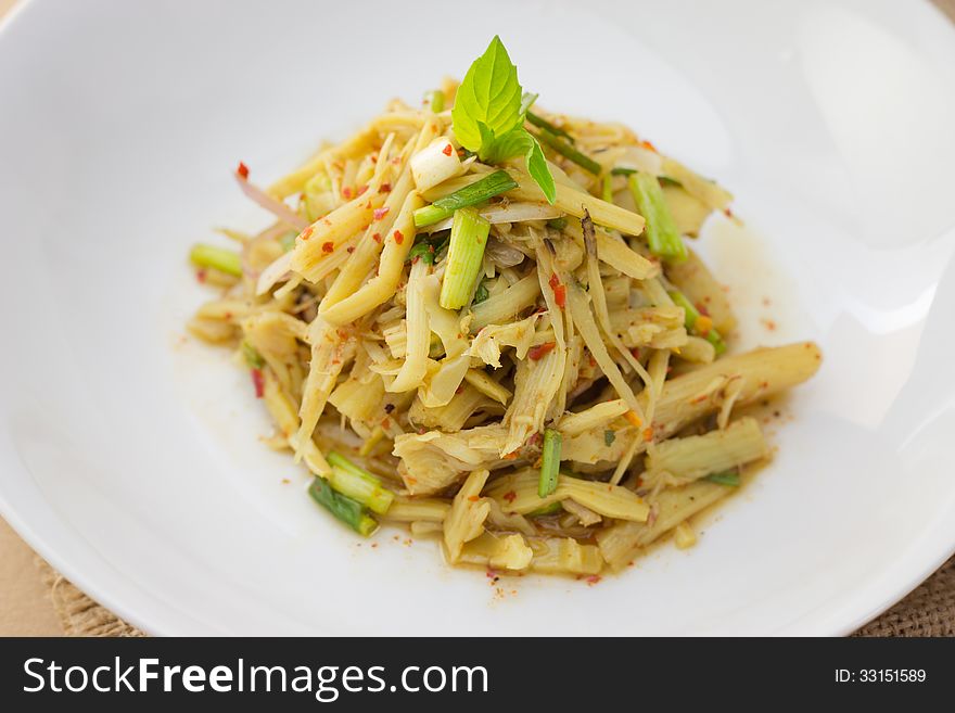 Soup Nor Mai (Bamboo Shoot Salad Northeastern of Thailand style). Soup Nor Mai (Bamboo Shoot Salad Northeastern of Thailand style)