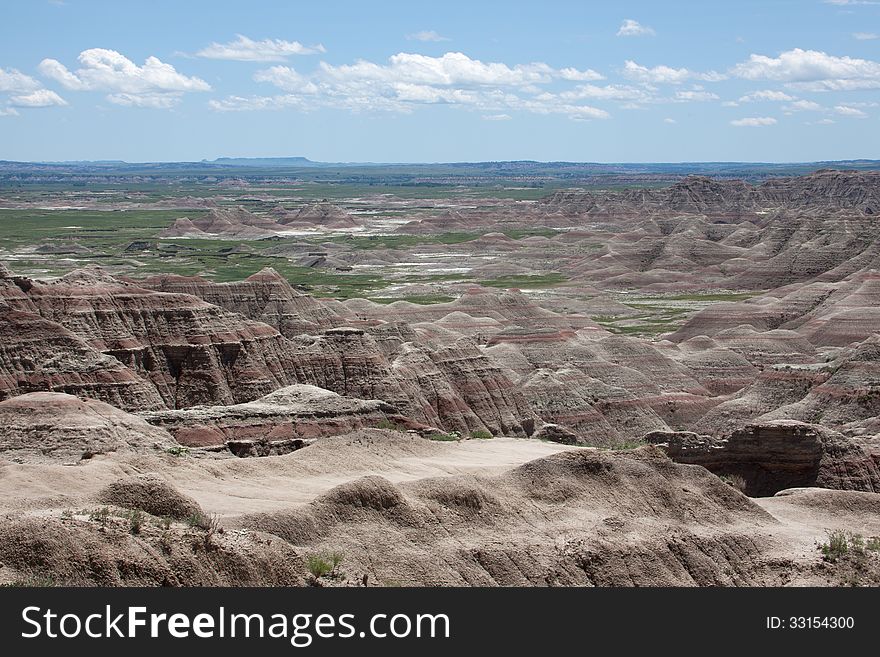 The badlands in South Dakota.