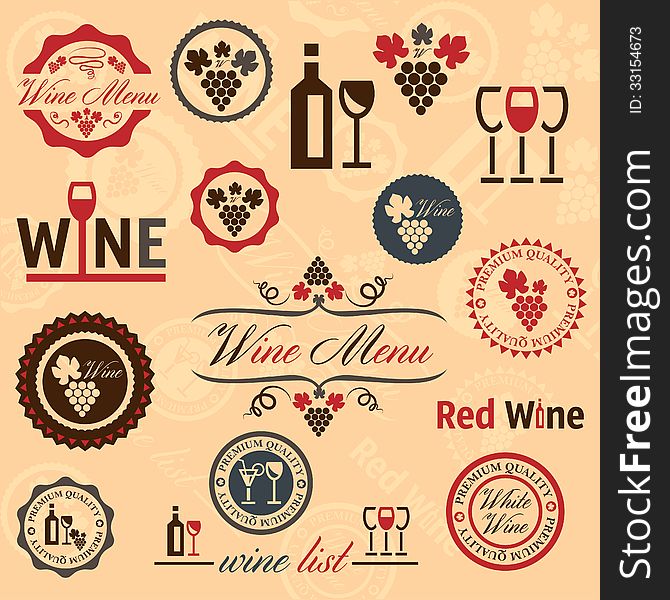 Wine Labels Set