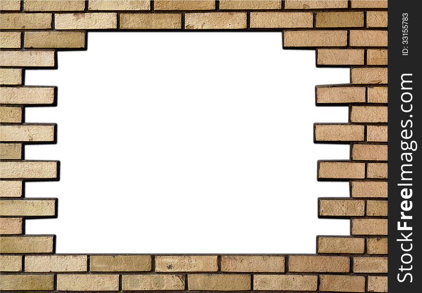 Brick wall horizontally in the frame. Brick wall horizontally in the frame
