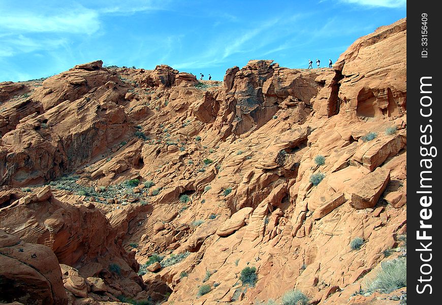 Hiking within the Redstone area in Lake Mead Recreation area