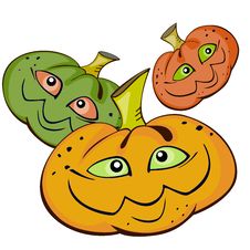 Three Pumpkins Royalty Free Stock Photo Three Pumpkins Royalty Free Stock Photo