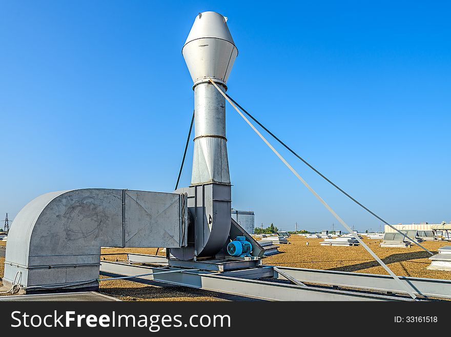 Ventilating plant on a factory roof