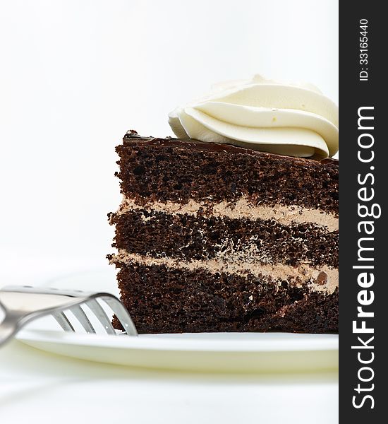Chocolate Cake on plate with fork