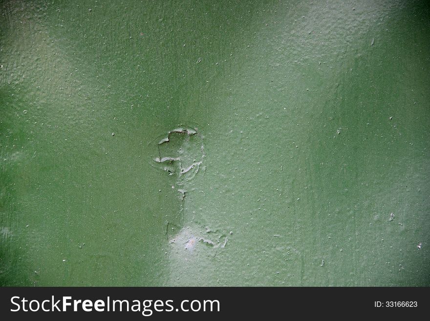 Green metal background in daylight