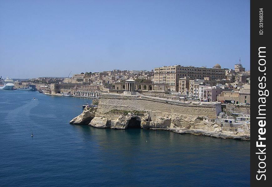 Old town and fortress of La Valletta on Malta