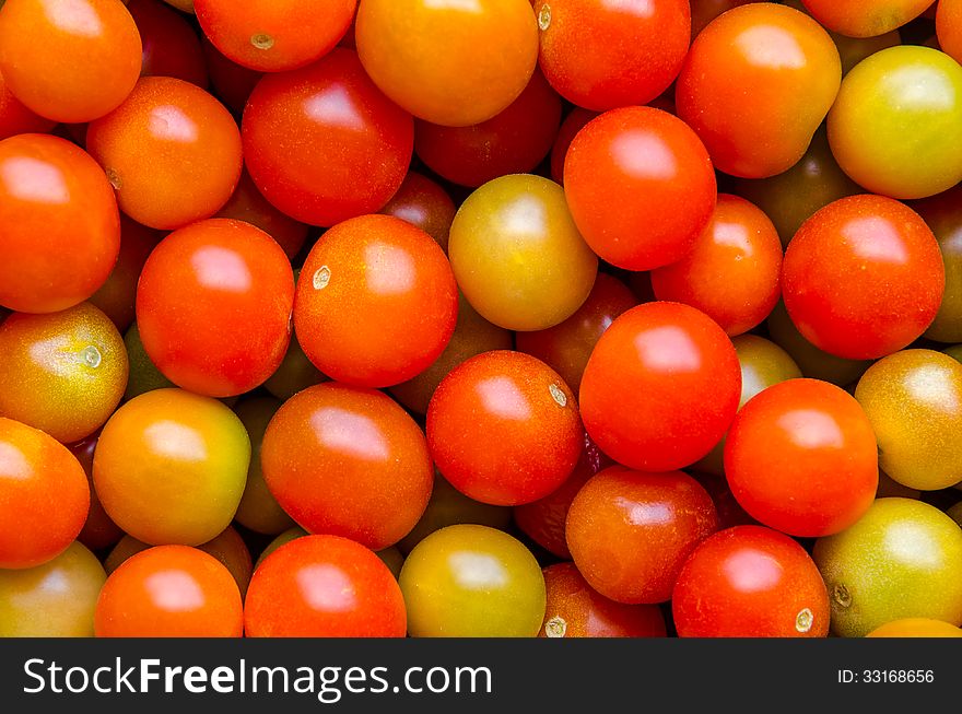Colored tomatoes view from the top