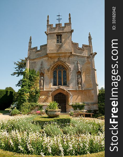 The church of St Marys at Sudeley castle at Winchcombe in Gloucestershire in England. The church of St Marys at Sudeley castle at Winchcombe in Gloucestershire in England