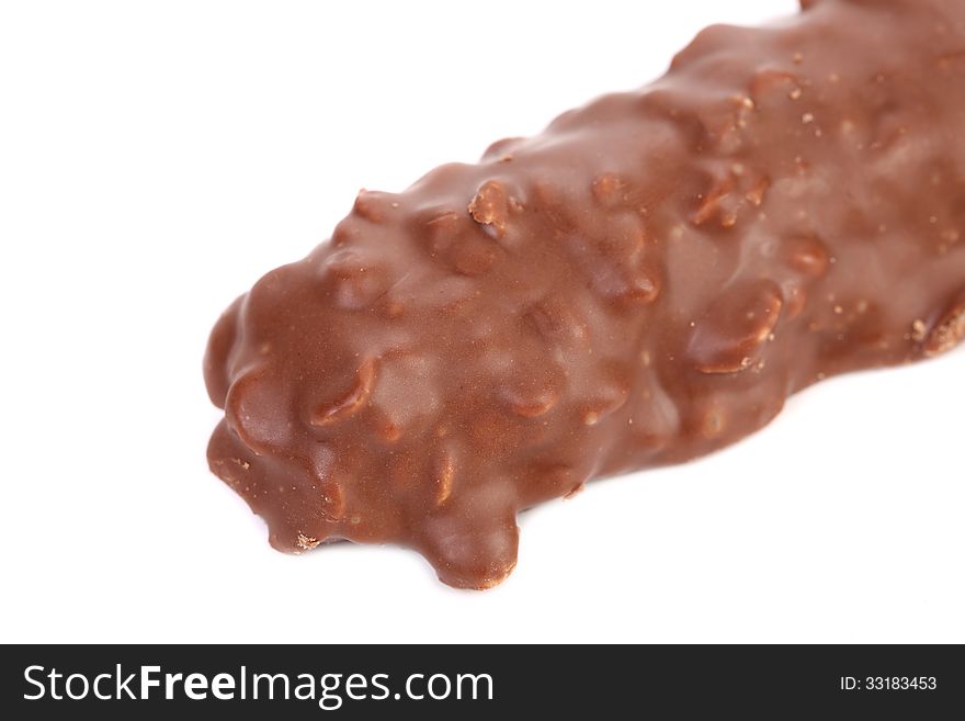 Bar of chocolate on a white background. Bar of chocolate on a white background.