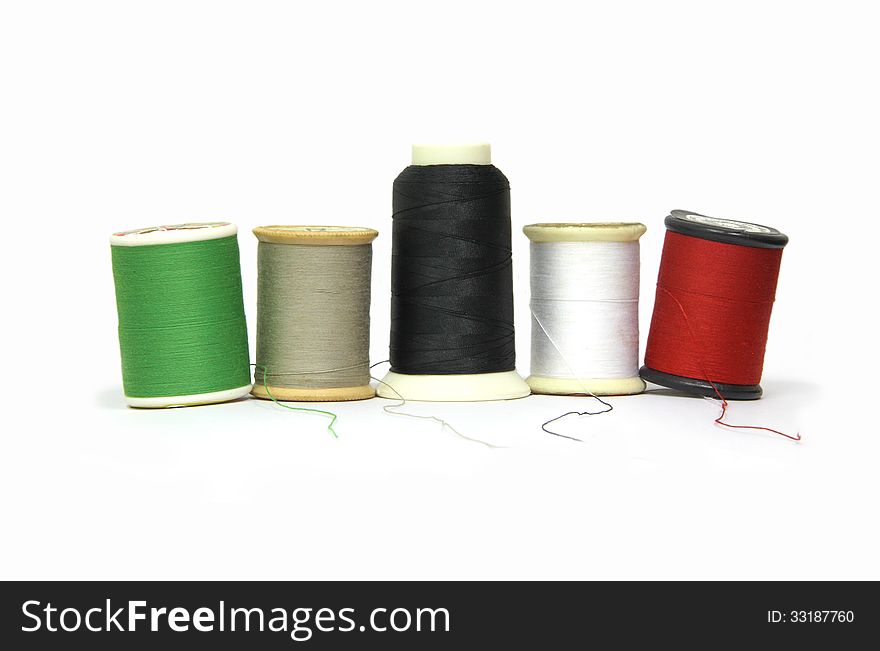 Colored spool thread for sewing and clothing. Colored spool thread for sewing and clothing