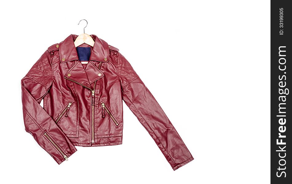 Red fake leather jacket isolated #2. Red fake leather jacket isolated #2.