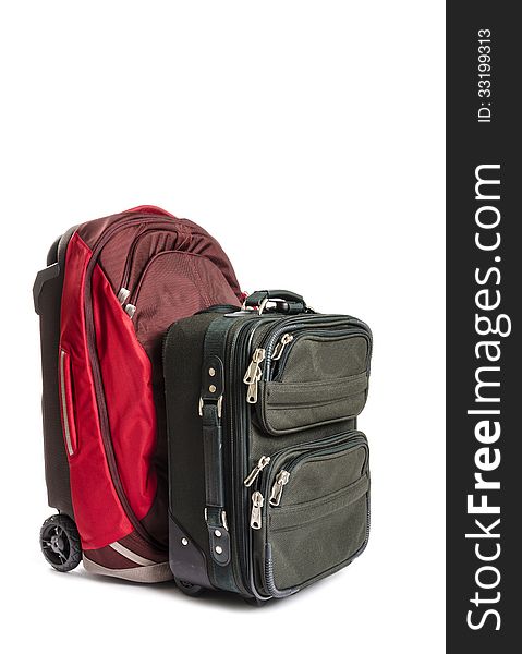 Two Pieces of Travel Luggage Isolated