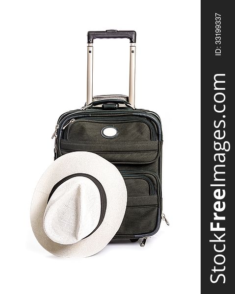 Small Green Travel Luggage Isolated 3
