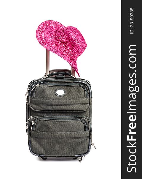 Small Green Travel Luggage Isolated 4