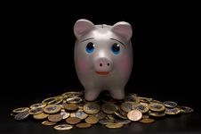 Piggy Bank With Money Royalty Free Stock Photo