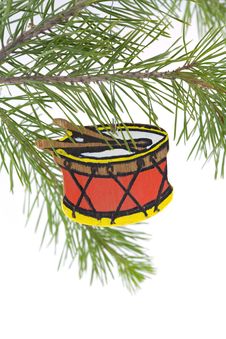 Hand Painted Wood Drum Christm Stock Photography Hand Painted Wood Drum Christm Stock Photography