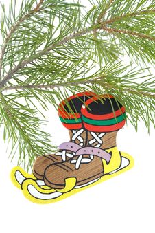 Hand Painted Wood Ice Skate Ch Royalty Free Stock Photos Hand Painted Wood Ice Skate Ch Royalty Free Stock Photos