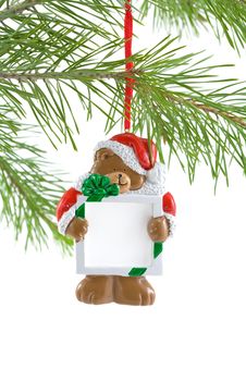 Santa Bear Ornament With Sign Stock Image Santa Bear Ornament With Sign Stock Image