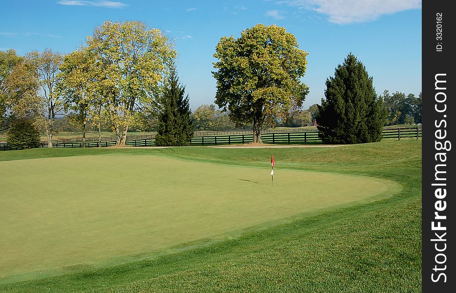 Golf course on a beautiful sunny day