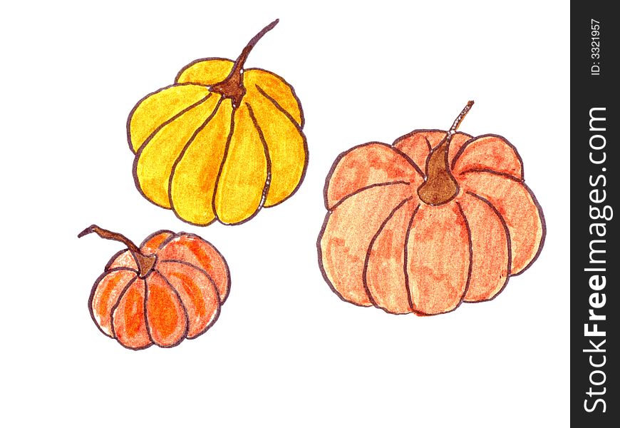 I drew this pumpkin by hand and colored it in. I drew this pumpkin by hand and colored it in.