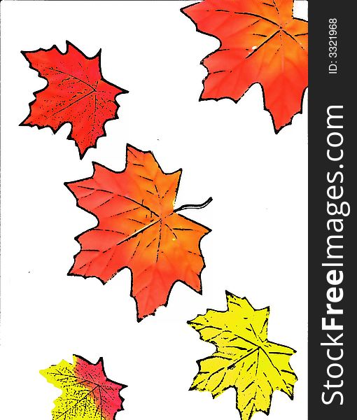 Illustration I did of leaves in fall colors for background or design