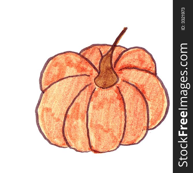 I drew this pumpkin by hand and colored it in. I drew this pumpkin by hand and colored it in.