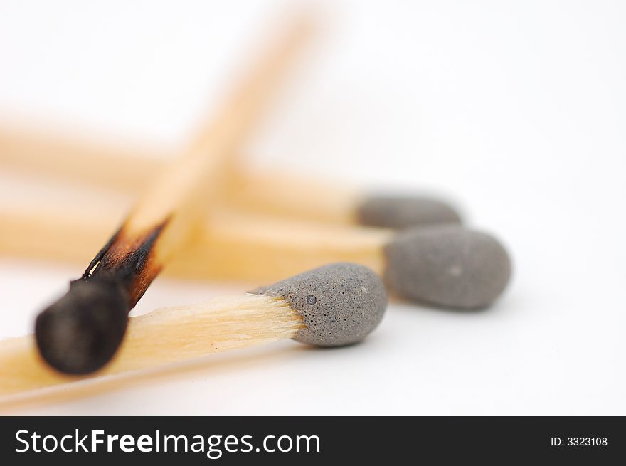 Match sticks out,macro view