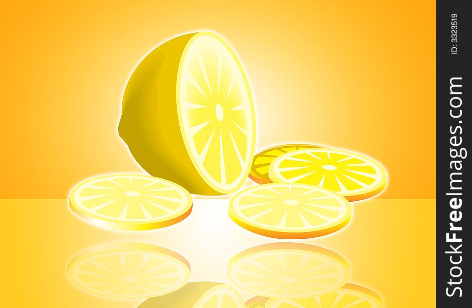 Lemon cut in half on white background. Lemon cut in half on white background