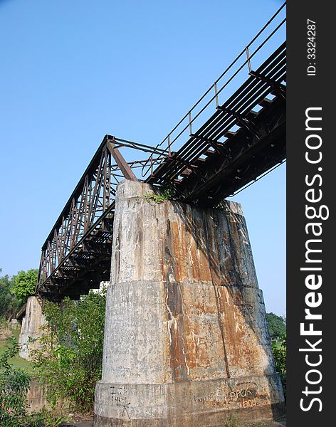 An old unused railway bridge. An old unused railway bridge