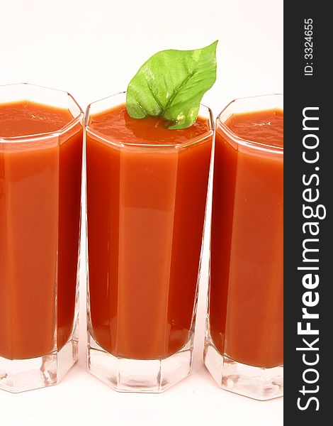 Glass of tomato juice-dietary feed and drink useful to health