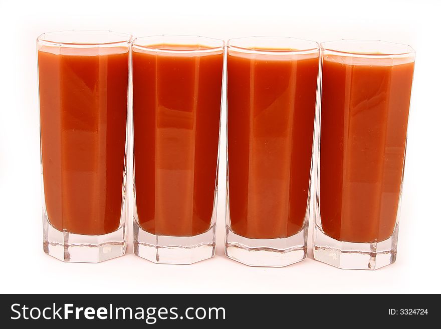 Glass of tomato juice-dietary feed and drink useful to health