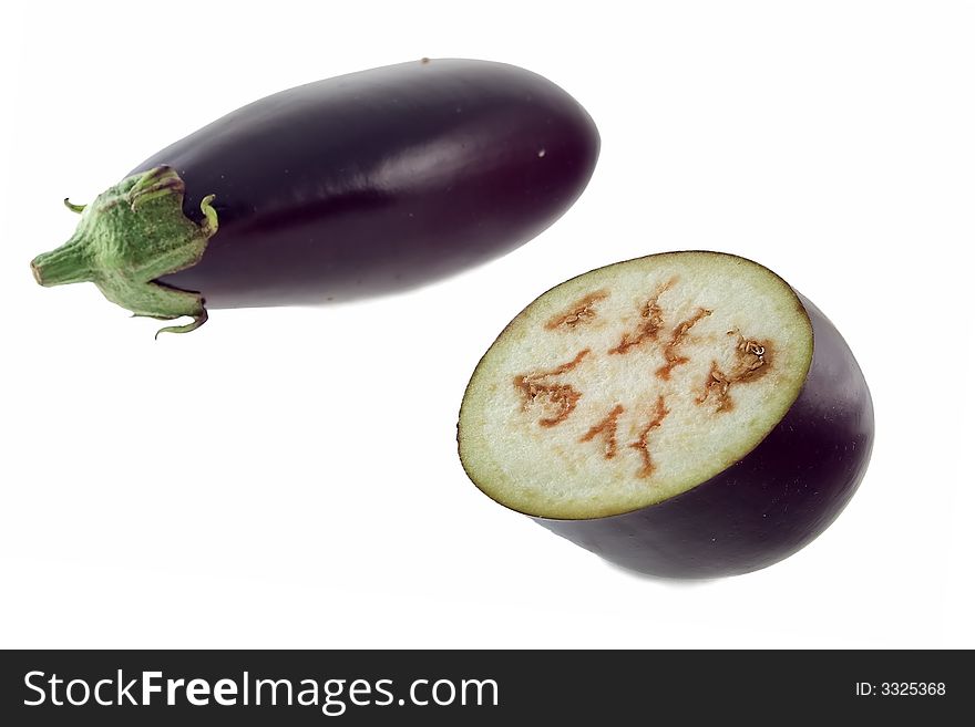 Eggplants isolated on white background.