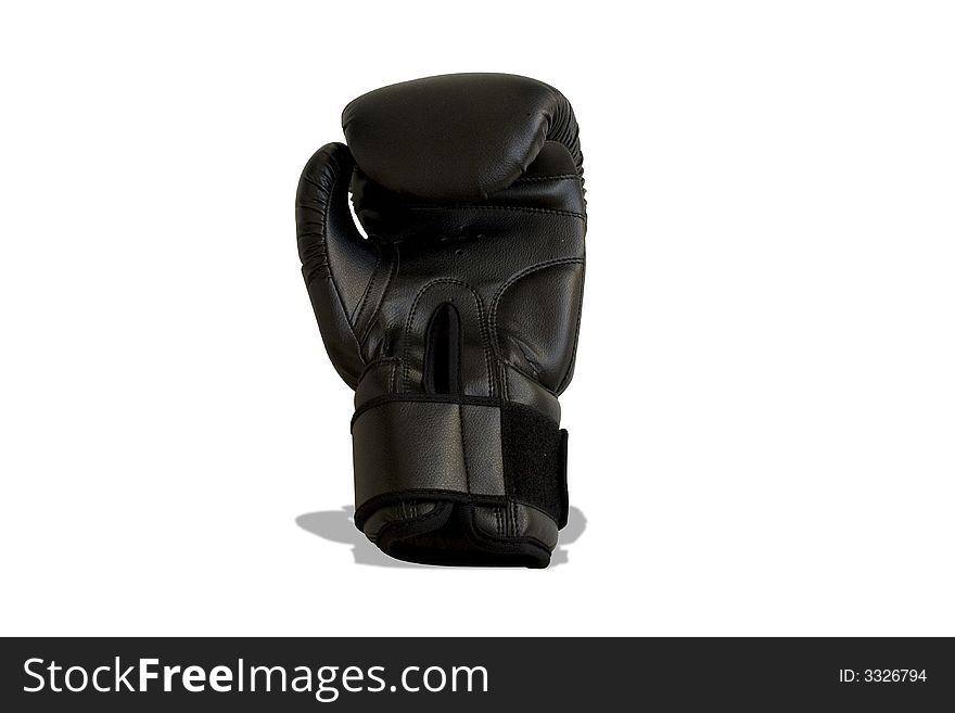 A black boxing glove, for muay thai also. A black boxing glove, for muay thai also