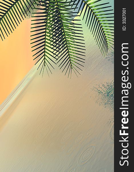 A 3D render of palm tree