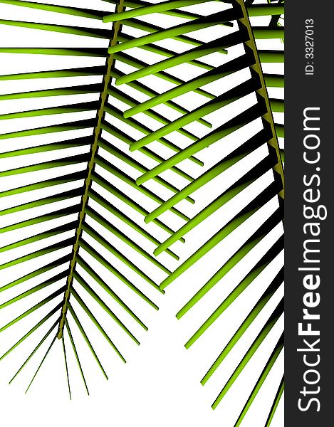 A 3D render of palm tree