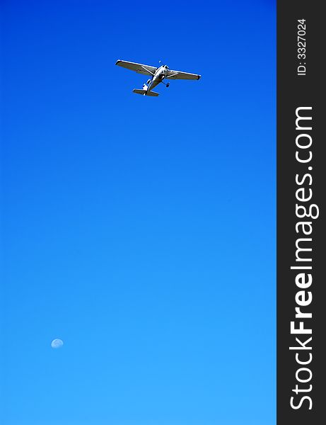 The moon and a plane