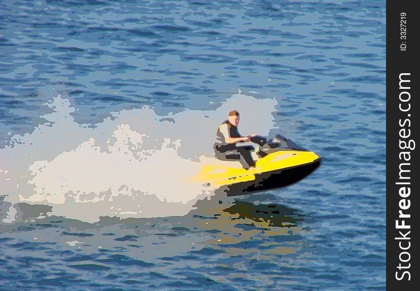 An image of a jetski in action. An image of a jetski in action.
