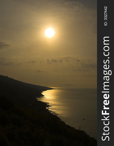 The beautifull sunrise in Crimea