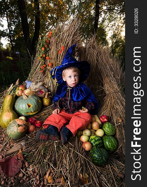 Boy in halloween costume - little wizard