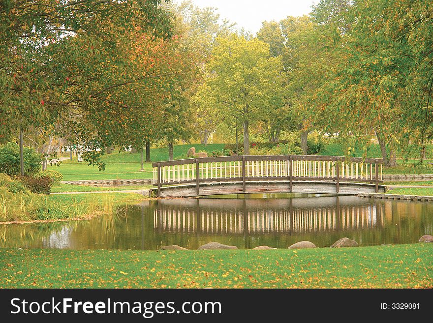Footbridge In Autumn