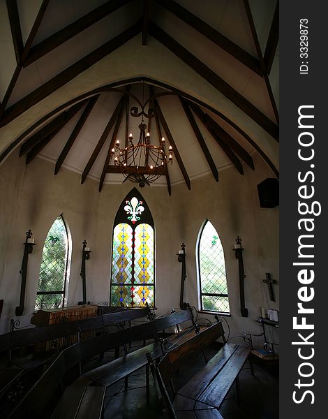 Interior of the chapel's left side. Interior of the chapel's left side